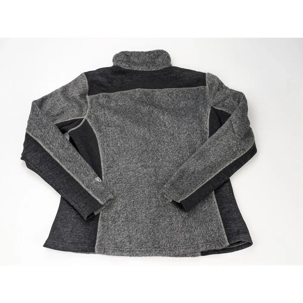 KUHL Alpenlux Ash Gray Black Fleece Full Zip 4348 Mock Neck Jacket Women's XL